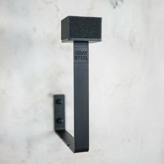 Gray steel X3 helmet &amp; gear wall mount Matt Black