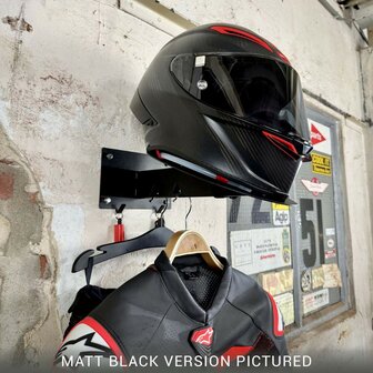 Gray steel X5 helmet &amp; gear wall mount Gun Metal