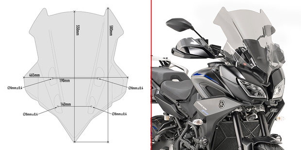 GIVI windscherm D2139S voor MT-09 Tracer (smoke)