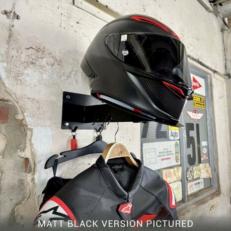 Gray steel X5 helmet & gear wall mount Gun Metal