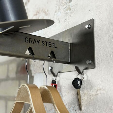 Gray steel X5 helmet & gear wall mount Gun Metal