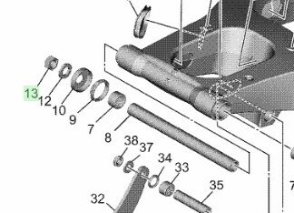 Yamaha Moer tbv Achterbrug As 90185-16002