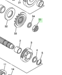 Yamaha voortandwiel moer 90179-20010