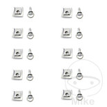 Snelsluiter Set 19mm D-Ring Zilver