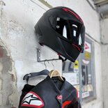 Gray steel X3 helmet & gear wall mount Gun Metal