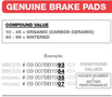 BREMBO REMBLOK 07HO3607 BRAKE PADS ORGANIC GENUINE